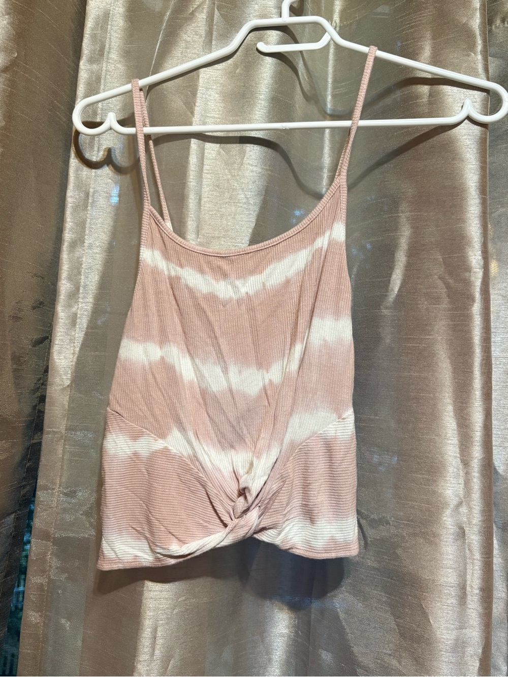 American Eagle soft & sexy Pink Tie-Dye Knot Front Cami Tank XS